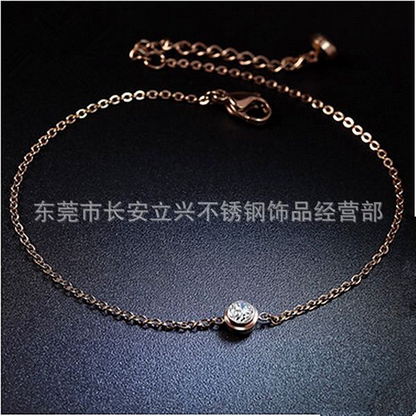 

ajf0i korean-style japanese-korean titanium steel jewelry diamond jewelry non-fading simple women's color gold plated 18k rose gold sta, Red;blue