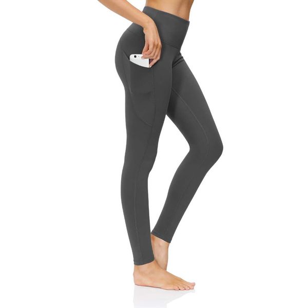 

2020 nylon yoga pants ladies pocket high waist cropped pants skinny sports running workout clothes 2 new sale, White;red