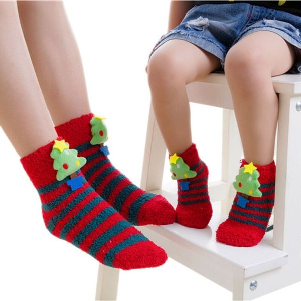 

socks mom baby kids christmas cosplay fancy xmas theme patterns warm ankle colorful, Pink;yellow
