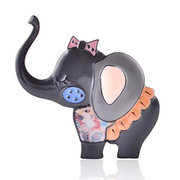 

brooch of cute pink elephant brooch pin woman girls birthday gift enamel metal sweater clothes jewelry cartoon brooches pins, Gray
