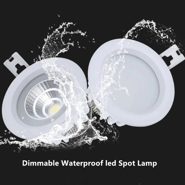 Квадрат / Круглый Диммируемый LED COB светильник IP65 Встраиваемый под потолком лампа Водонепроницаемый Spot LED 10Вт Крытый ванной Балкон светильник