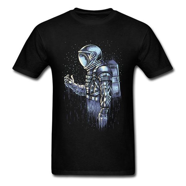 

disappear t-shirts fitted men t shirt birthday tshirts new year day cotton fabric tees astronaut print clothes black quality