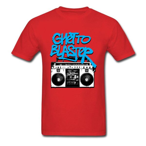 

rock cassette red t shirt ghetto blaster magnetic tape records music tshirt for men fashion good nice tshirt quality