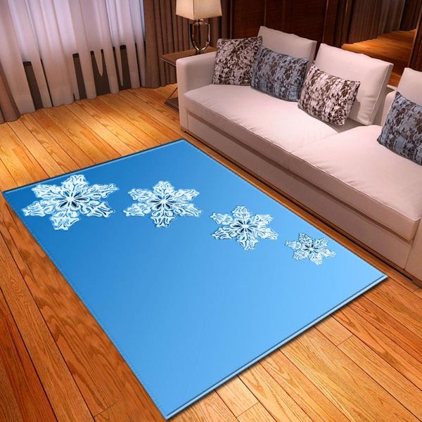 

carpets nordic blue snowflake carpet bedroom rug kids bedside dinning table area home decor happy christmas living room
