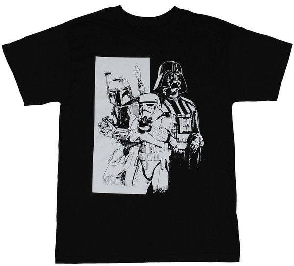 

mens t-shirt - black white boba fett stormtrooper image street tee shirt