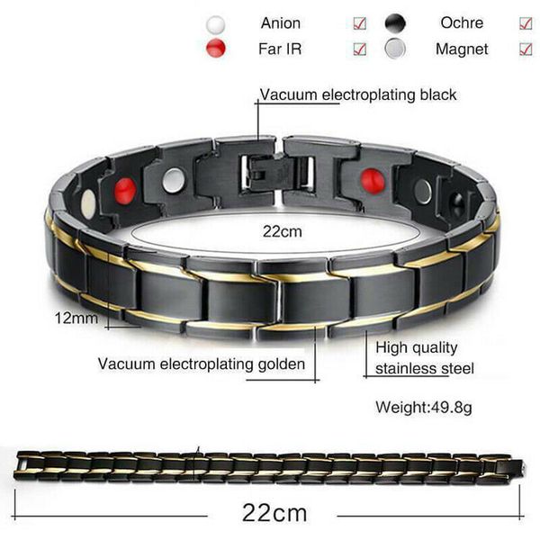 

charm bracelets 2021 therapeutic energy healing bracelet women men couple jewelry titanium steel magnetic therapy, Golden;silver