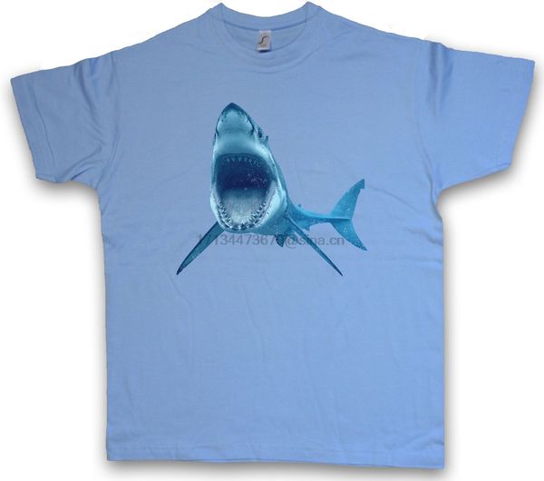 

белая акула i t-shirt челюсти diver hawai австралия attack гигантский монстр убийца мультфильм тенниска людей unisex нового способа тенниска