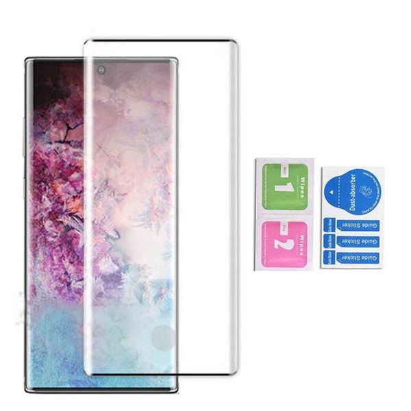 

5d curved no hole fingerprint unlock tempered glass phone screen protector for galaxy note10 note 10 9 8 s10 s9 s8 plus s10e s7edge s6edge