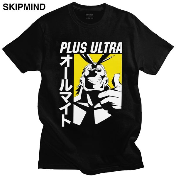 

vintage mha my hero academia all might plus ultra t shirt men pure cotton anime manga graphic tee short sleeve urban t-shirt