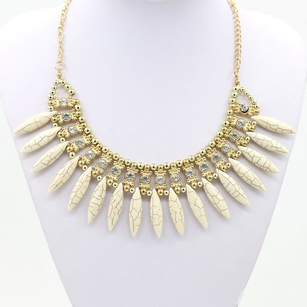 

korean necklace new bohemian pine fangs long teeth wolf tooth inlay fashion short money necklace manufacturers, Golden;silver