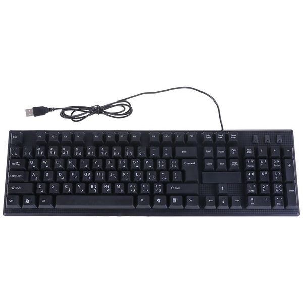 

2020 new arabic/ english silent keyboard waterproof office keyboard for windows computer