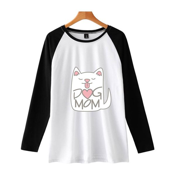 

2d fashion printed dog mom raglan long t-shirts women/men long sleeve tshirt new arrival casual shirt
