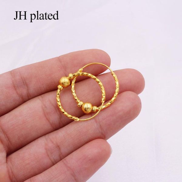 

ear rings luxury 24k gold hoops pircing earrings jewelry for women round hoop earrings africa saudi arabia bridal party earings, Golden;silver