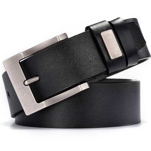 

men belt male leather belt men male genuine leather strap luxury pin buckle fancy vintage jeans, Black;brown
