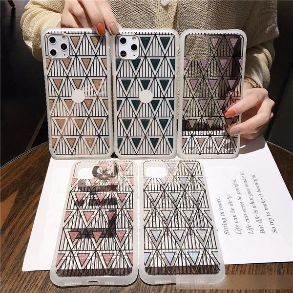 

glitter triangle plating soft case for coque iphone 11 pro max x xr se 2020 xs 7 8 plus shockproof clear phone back cover cases promotion