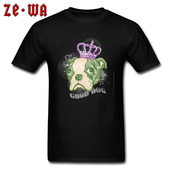 

good dog t-shirt men vintage design t shirt king pug printed on guys tee shirts cotton fabric black clothes ing