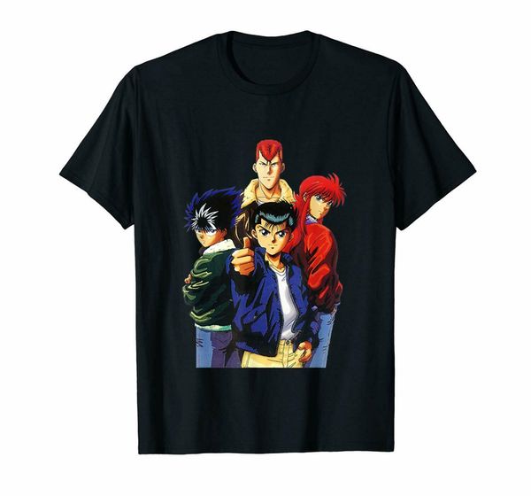 

yu yu hakusho yusuke urameshi anime manga black t-shirt s-6xl casual printing tee shirt