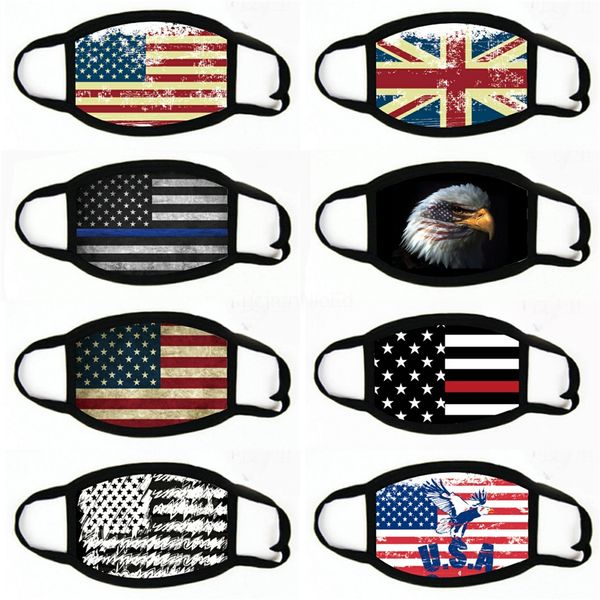 

face mask 2020 america president election masks us flag eagle printing earloop washable breathable masks mouth cover 3469#604, Black