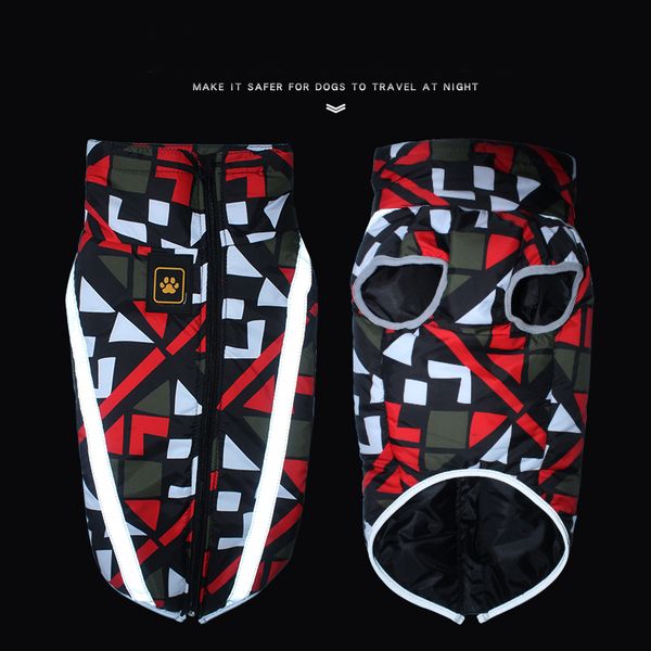 

winter warm small large dog clothes pet padded vest zipper reflective coat for large dogs pet clothes big dog