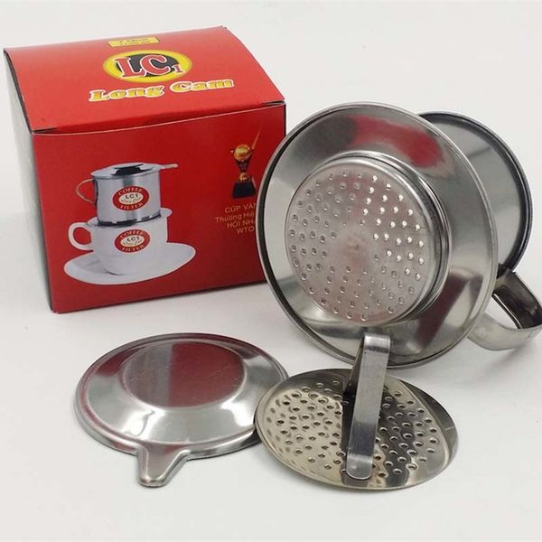

portable stainless steel drip filter coffee maker infuser vietnam style mug cup strainer coffee tools f0393