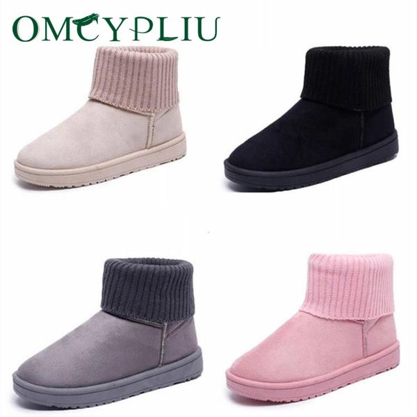 

snow boots woman shoe 2020 winter women ankle boot fashion plus size flat booties keep warm ladies cotton shoes botas mujer, Black