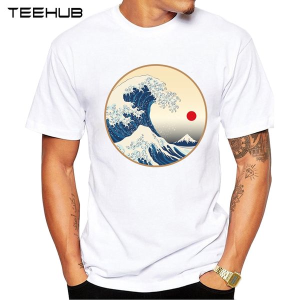 

new arrivals 2019 teehub cool men's fashion japanese wave art design t-shirt short sleeve o-neck hipster tee