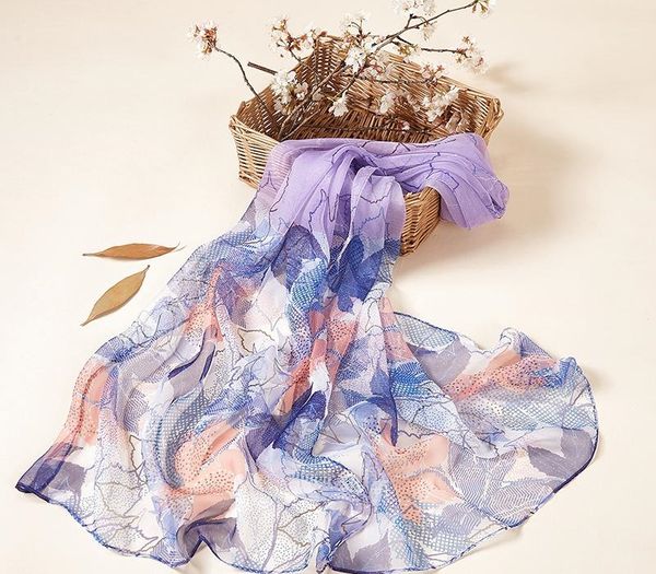 

fashion long kerchief beach shawls silk hijab scarves for women print neck scarf female 165*55cm elegant head scarfs for ladies, Blue;gray