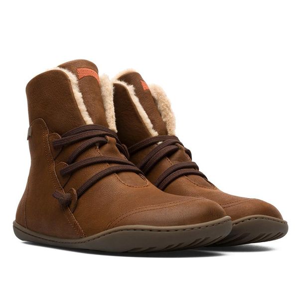 

winter women boots warm ankle botas mujer lace up short plush snow boots flat shoes chaussures femme plus size 35-45, Black