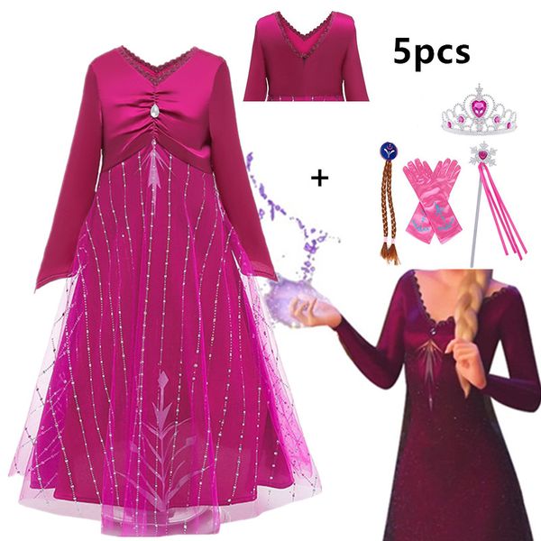 

girls party dress dress cosplay snow queen halloween baby girl princess christmas fancy party kids costume, Red;yellow