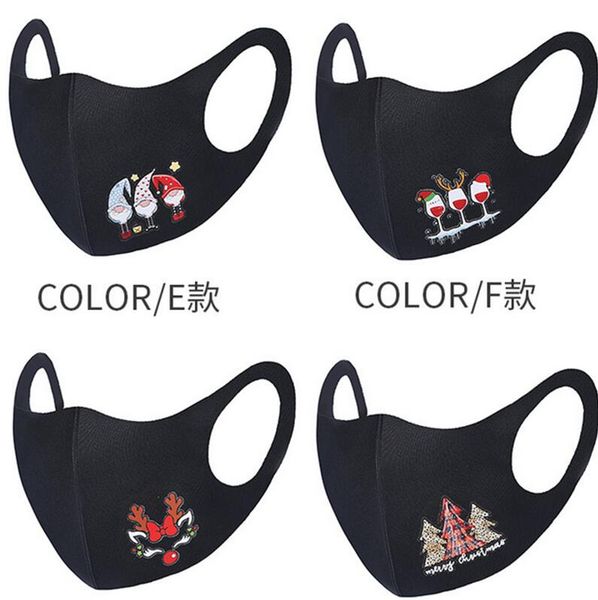 

stock christmas face mask one piece взрослых black face mask многоразовый моющийся xmas tree santa clause elk снеговик мультфильм mouth обло, Blue