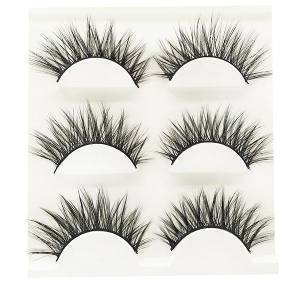 

bgvfive6 pair 3d girl thick false eye lashes extension reusable makeup super natural long fake eyelashes