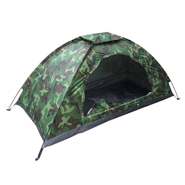 

single camouflage tent waterproof windproof shelter canopy camping hiking