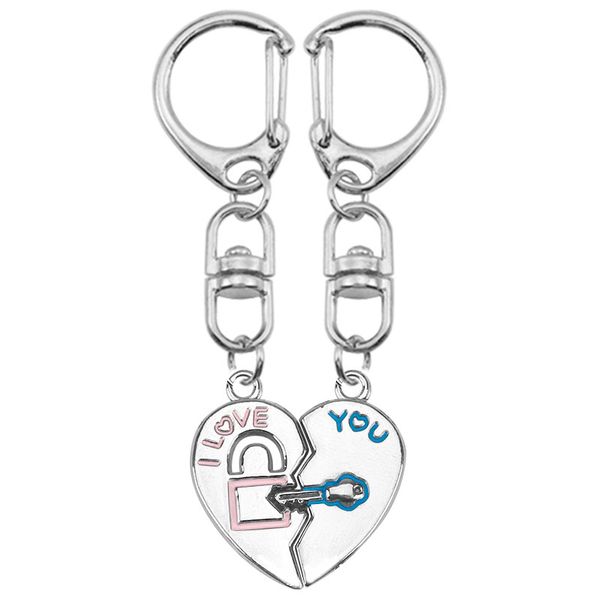 

повелительница keychain надписи письмо я люблю тебя строчок сердце образных сплав подвеска key ring мужчина и женщина, подарок ювелирных изд, Silver