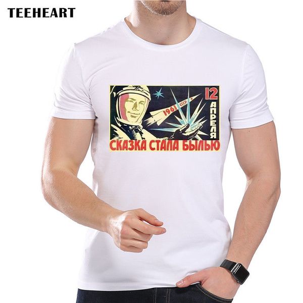 

2019 male selling 1st man in space astronaut rocket cccp russia funny joke men t shirt tee summer tee shirt