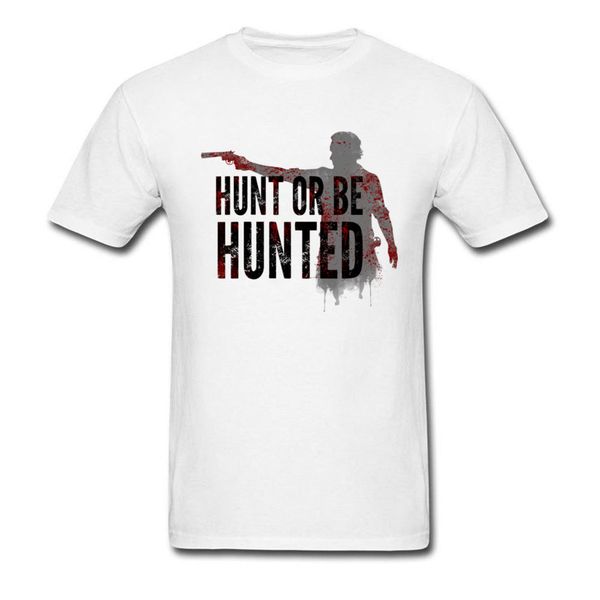 

retro punk mens tshirt hunt или быть hunted the walking dead футболка o-образный вырез 100% хлопок ткань топы тиса для мужчин тенниски лета