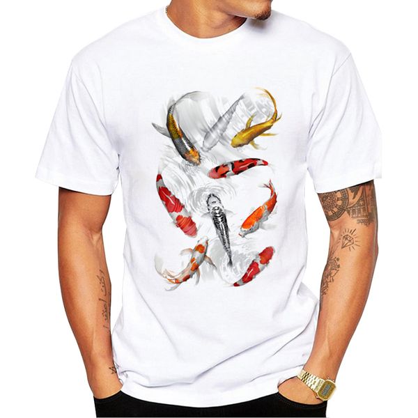 

teehub koi fish printed men t-shirt short sleeve summer tshirts casual funny tees
