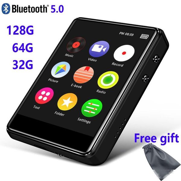 

original metal bluetooth 5.0 mp3 player 2.4 inch screen hifi music player built-in speaker with e-book recording radio video