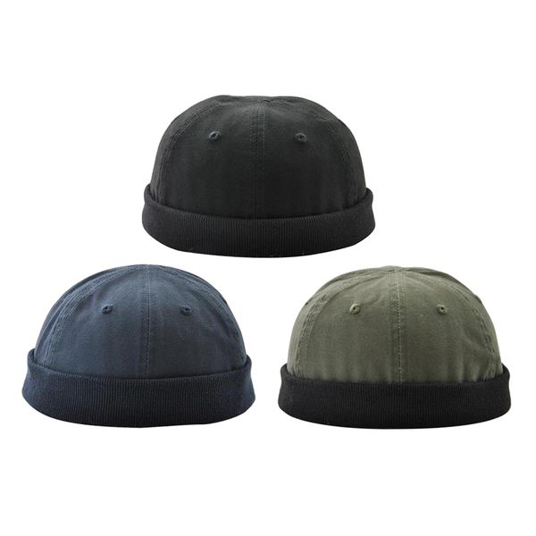 

3 шт мода skullcap sailor cap прокат манжета beanie hat без полей 60 см, Black
