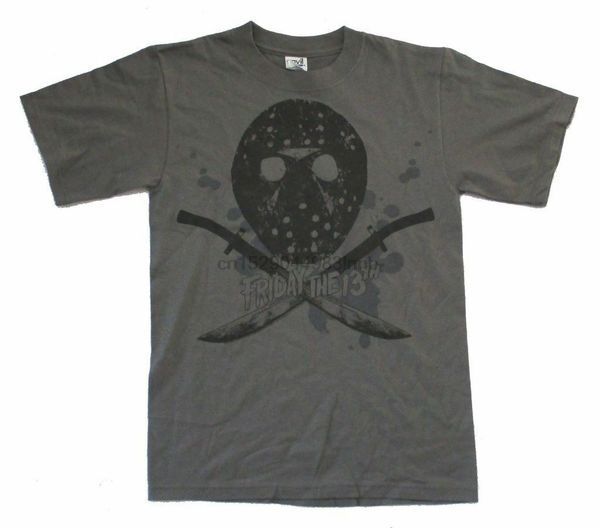 

пятница, 13-е хоккей маска скрещенные мачете серый футболка новый фильм джейсон