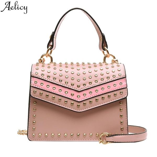 

aelicy women charm luxury rivet crack chain crossbody sholder hand bag minimalist wild bag ladies girl shoulder handbag