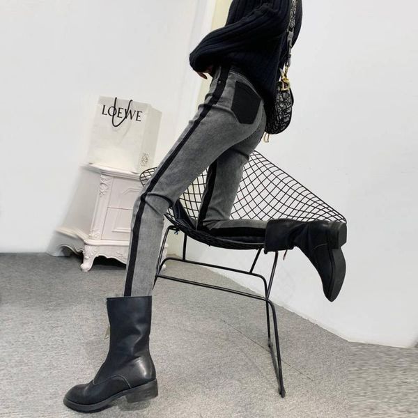 

2020 new autumn winter women high waist loose comfortable jeans pant female fashionable casual straight washed denim trousers q5, Blue