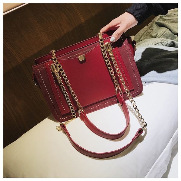 

chain handbags 2020 new matte shoulder bag fashion korean version of the rivet shoulder messenger bag women's handbag