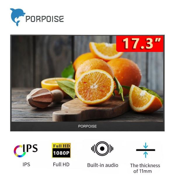 

monitors porpoise 17.3 inch portable monitor narrow side computer extension 1080p usb3.1 type c ps4 ps3 huawei phone gaming
