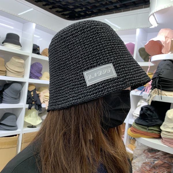 

beanie/skull caps niche bell-shaped basin hat women summer bucket all-match face straw fisherman tide, Blue;gray