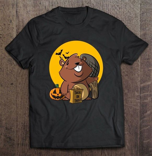 

beaver halloween trick or treat мужчины t-shirt s-3xl vintage tee shirt