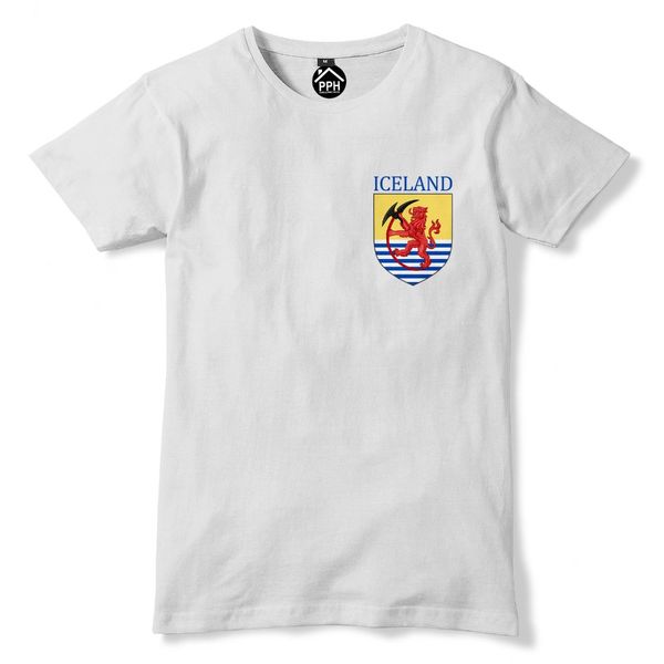 

2019 summer iceland small coat of arms footballer tshirt mens womens vikings t shirt tee