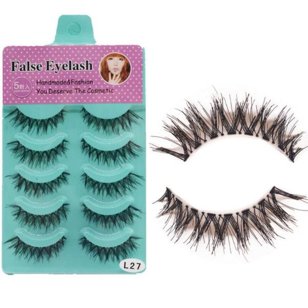 

5pairs women natural long false eyelashes 3d mink hair false eyelashes for women ladies handmade lashes beauty extension tools