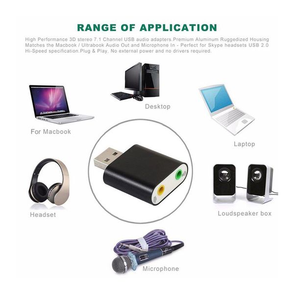 

usb female to 3.5mm jack male audio converter adapter 7.1ch