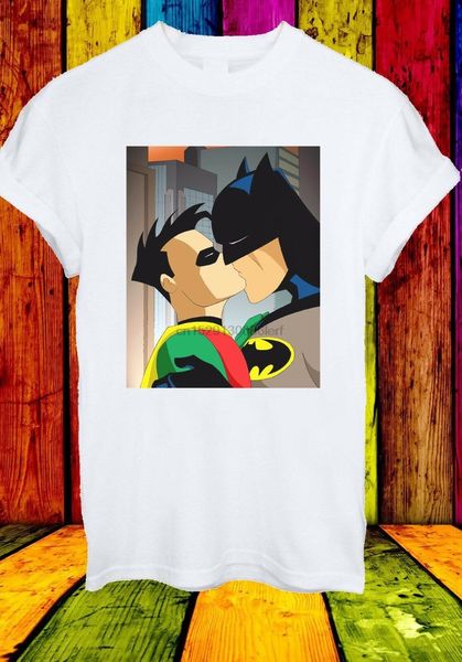 

batman robin kiss gay pride lgbt justice league men women t-shirt 757cool casual pride t shirt men fashion tshirt