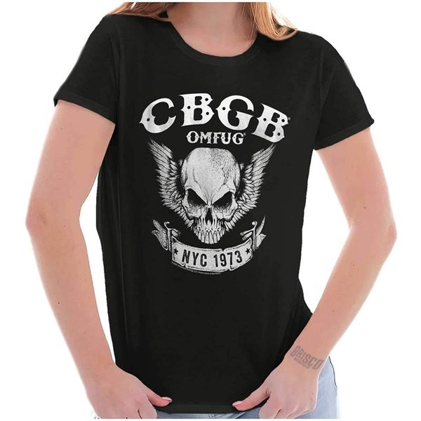 

cbgb omfug new york city skull vintage 80s womens t shirt